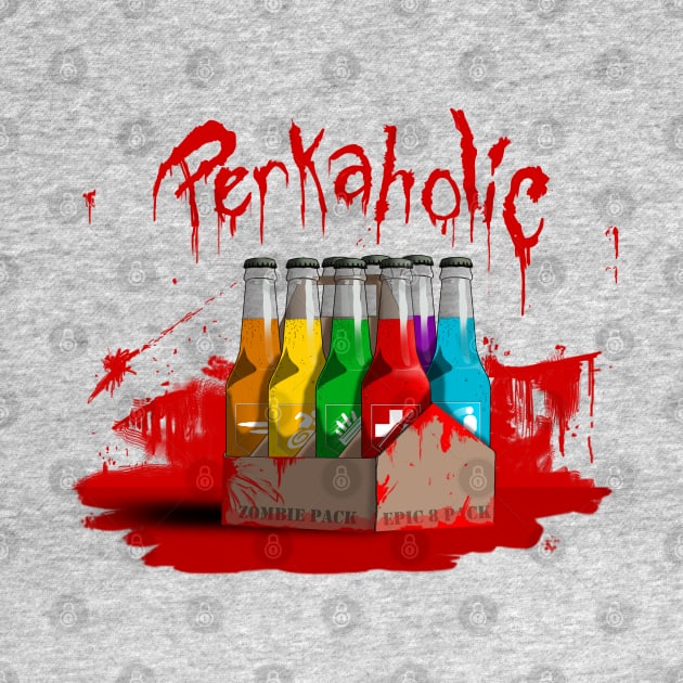 Zombie 8-Pack Bloodied Perkaholic on Teal by LANStudios